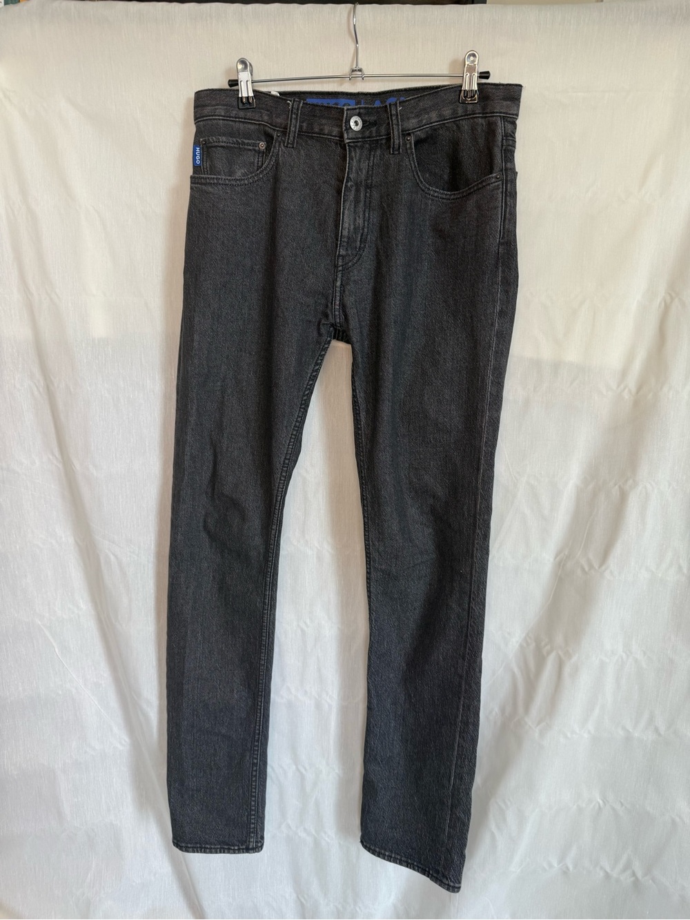 HUGO Men's Grey/Black Slim Jeans 29/32